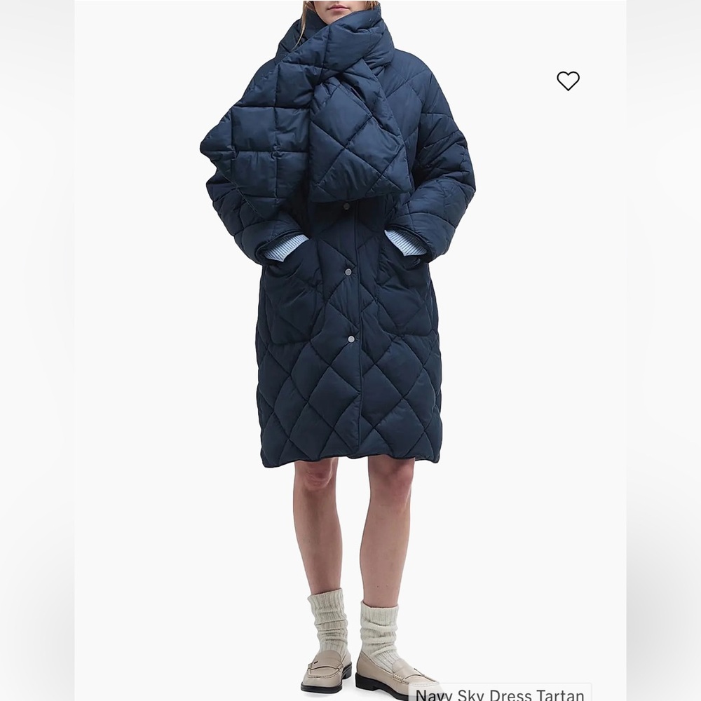 Barbour Brigitte Quilted Navy Blue Coat